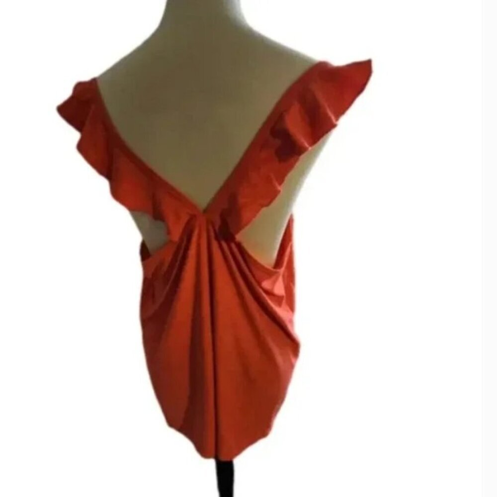 Old Navy Racer Back Tank Womens XL Coral Color Top Ruffled Straps - Picture 6 of 8